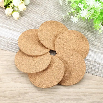 Set of 4 Cork Coasters, Cup, 9 cm