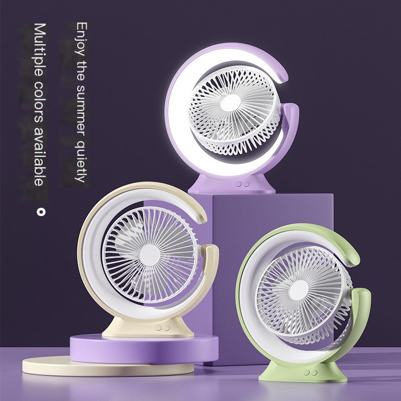 USB Rechargeable Desktop Fan with Night Light
