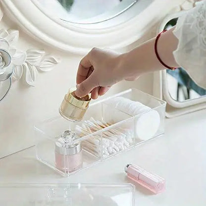 Clear Acrylic Three Compartment Organizer Box