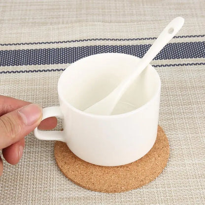 Set of 4 Cork Coasters, Cup, 9 cm