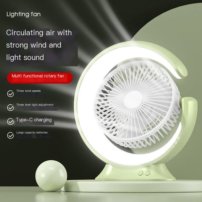 USB Rechargeable Desktop Fan with Night Light